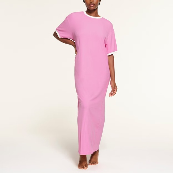 SKIMS RINGER T-SHIRT LONG DRESS - Picture 1 of 8